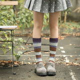 Women,Patchwork,Harajuku,Style,Socks,Casual,Cotton,Elastic,Stockings