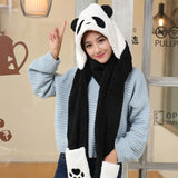 Unisex,Plush,Panda,Gloves,Pockets,Scarf,Thick,Multipurpose,Fashion