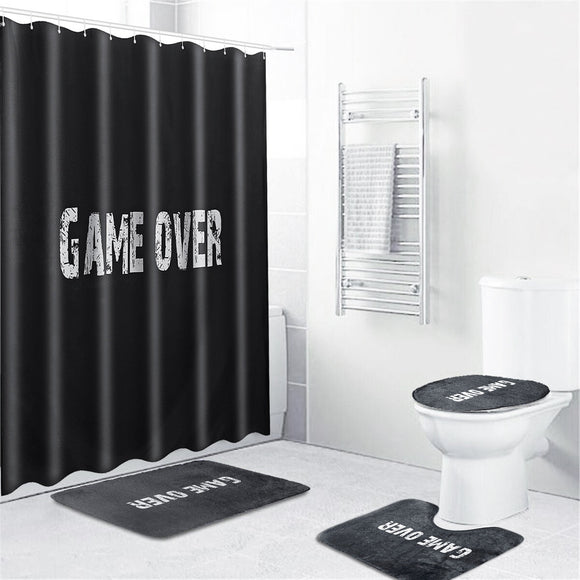 Black,Waterproof,Bathroom,Shower,Curtain,Toilet,Cover