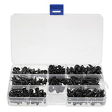 340Pcs,Carbon,Steel,Phillips,Wafer,Flange,Tapping,Screw,Black,Assortment