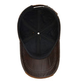 Collrown,Cowhide,Leather,Solid,Baseball,Casual,Sunshade,Sport,Adjustable,Snapback