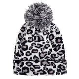 Women,Winter,Casual,Leopard,Print,Pompoms,Knitted,Beanie