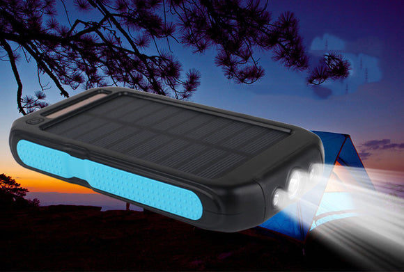 BAKEEY,Ports,Solar,Panel,Power,10000mah,Waterproof,Battery,Charger,Shell,Mobile,Phones