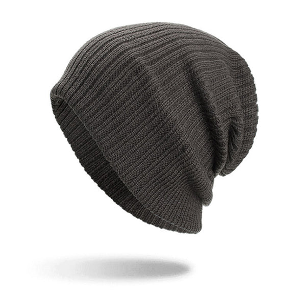 Winter,Plain,Thicken,Brimless,Knitted,Curlable,Earmuffs,Slouch,Beanie