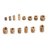 Suleve,MXBN5,400Pcs,Knurled,Brass,Round,Female,Thread,Knurled,Round,Insert,Embedment,Assortment