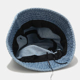 Denim,Washed,Broken,Narrow,Brief,Casual,Outdoor,Sunscreen,Bucket