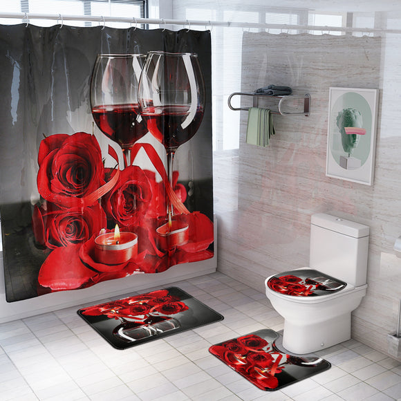 Honana,Bathroom,Waterproof,Shower,Curtain,Flower,Pattern,Bathroom,Toilet,Cover,Pedestal