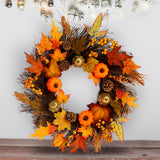 Christmas,Maple,Leaves,Pumpkin,Wreath,Garland,Hanging,Christmas,Wreath,Decorations