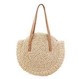 Round,Straw,Beach,Woven,Shoulder,Handbag