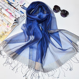 Women,Satin,Scarves,Solid,Color,Sunscreen,Beach,Towel,Shawl