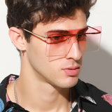 Unisex,Gradient,Color,Square,Frameless,Fashion,Protection,Sunglasses