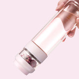 300ML,Glass,Water,Double,Layer,Water,Separation,Travel,Transparent,Filter,Water,Bottle