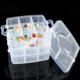 Transparent,Plastic,Compartment,Storage,Layer,Jewelery,Craft,Beads,Organizer