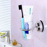 Stainless,Steel,Suction,Toothbrush,Tumbler,Holder,Bathroom,Holder