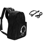 Night,Luminous,Travel,School,Laptop,Backpack,Charging,Earphone