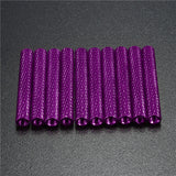 Suleve,M3AS16,50Pcs,Knurled,Standoff,Aluminum,Alloy,Anodized,Spacer,Multicolor