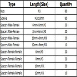Suleve,M3NH9,Nylon,Screw,White,Screw,Nylon,Standoff,Assortment,300pcs