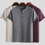 Men's,Solid,Short,Sleeve,Round,Comfortable,Breathable,Blouse,Casual,Camping,Hiking