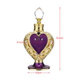 Vintage,Empty,Crystal,Metal,Purple,Heart,Perfume,Bottle,Filler,Glass,Collectible,Gifts