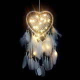 Light,Dreamcatcher,Feather,Bedroom,Heart,Shape,Bedroom,Decoration,Livingroom,Dreamcatcher,Decorations