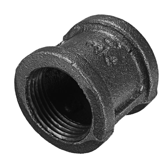 Straight,Malleable,Connector,Female,Coupling,Banded,Black,Fitting