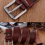 Genuine,Leather,Men's,Casual,Waistband,Waist,Strap,Smooth,Retro
