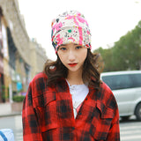 Women,Double,Scarf,Color,Printing,Stripe,Fashion,Bonnet,Scarves