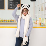 Unisex,Plush,Panda,Gloves,Pockets,Scarf,Thick,Multipurpose,Fashion