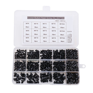 Suleve,MXCH15,480Pcs,Carbon,Steel,Socket,Button,Screws,Assortment,Grade