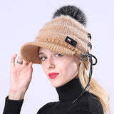 Outdoor,Women,Knitted,Plush,Beret,Earmuffs,Skull