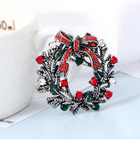 Christmas,Wreath,Festive,Brooch,Shirt,Collar,Brooch,Sliver