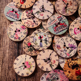 50PCS,Holes,Decorative,Clock,Pattern,Painted,Round,Shape,Fasteners,Buttons