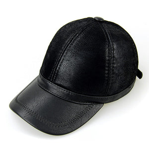 Unisex,Leather,Earflap,Muffs,Baseball,Adjustable,Fleece,Lining,Windproof,Outdoor