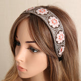 Ethnic,Temperament,Embroidery,Flower,Headband,Peach,Heart,Fabric,Embroidery