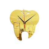 Loskii,Acrylic,Creative,Tooth,Shape,Personality,Clock,Mirror,Sticker,Clock,Decor