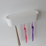 Happy,White,Toothbrush,Holder,Bathroom,Organizer,Mounted,Stand,Adhesive,Smart,Decorations