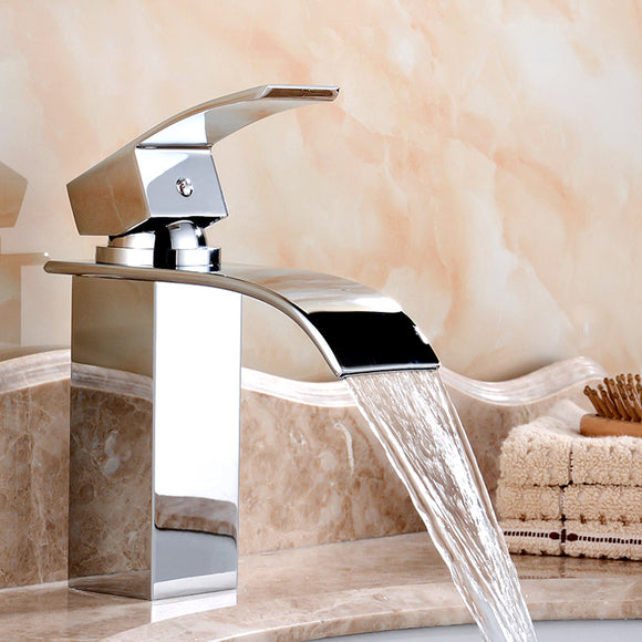 Bathroom,Waterfall,Faucet,Single,Lever,Mixer,Brass,Faucets