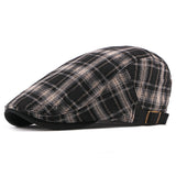 Unisex,Casual,Outdoor,Adjustable,Plaid,Pattern,Cotton,Beret,Peaked