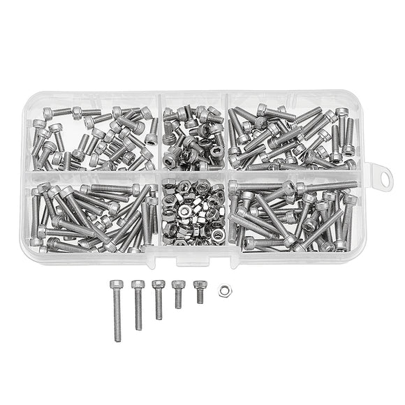 Suleve,M3SS6,210Pcs,Socket,Screws,Assortment,Stainless,Steel