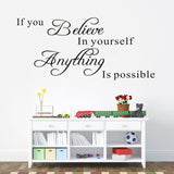 71X30CM,Believe,English,Letter,Stickers,Bedroom,Decoration