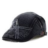 Unisex,Cotton,Washed,Embroidery,Beret,Duckbill,Buckle,Visor,Cabbie,Women