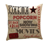 Linen,Movie,Theater,Cinema,Pillow,Cushion,Cover
