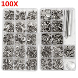 Silver,Fasteners,Popper,Press,Buttons,Installation,Leather