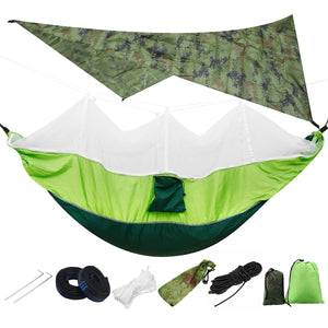 IPRee,Lightweight,Portable,Camping,Hammock,Awning,Waterproof,Mosquito,Hammock,Canopy,Nylon,Hammocks,Straps,Shelter,Screen,300KG