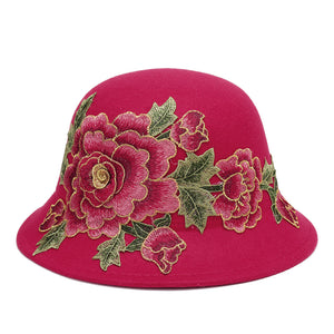 Women's,Ethnic,Peony,Bucket,Casual,Flower,Embroidery