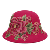 Women's,Ethnic,Peony,Bucket,Casual,Flower,Embroidery