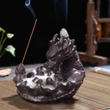 Ceramic,Dragon,Backflow,Incense,Stick,Burner,Cones,Holder,Catcher,Fragrance,Censer