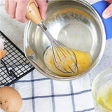 KCASA,Smile,Wooden,Handle,Whisk,Beater,Mixer,Stirrer,Blender,Kitchen,Cooking,Tools