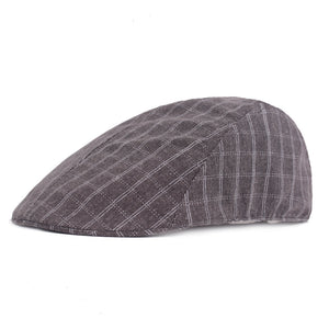 Washed,Cotton,Beret,Outdoor,Sport,Adjustable,Visor,Forward,Plaid
