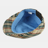 Cotton,British,Style,Street,Trend,Lattice,Pattern,Outdoot,Casual,Forward,Beret